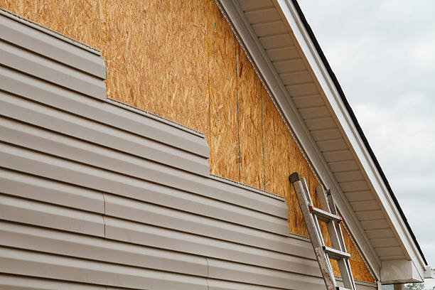 Professional Emergency Siding Repair technician working in New Germany, MN